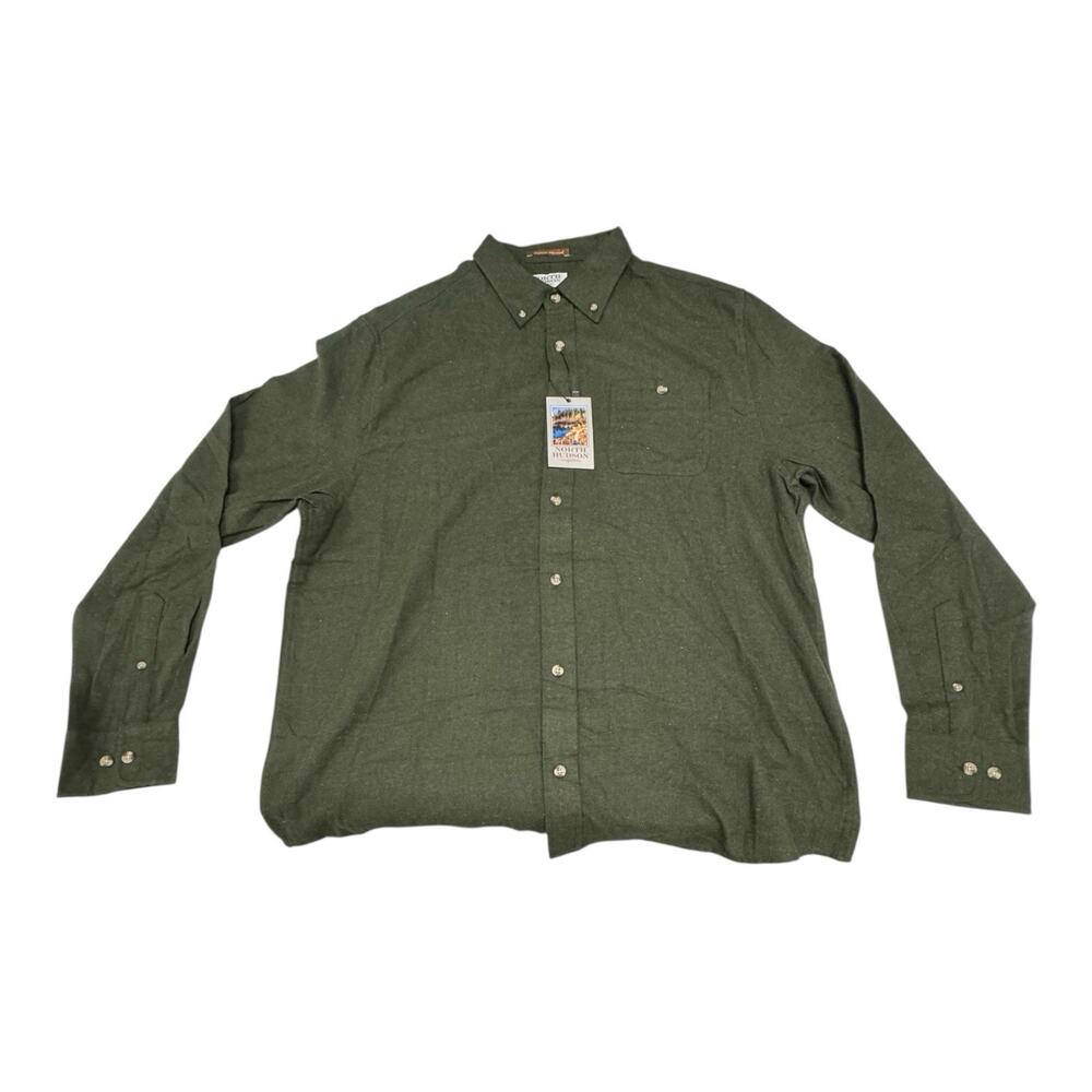 NWT North Hudson Outfitters Softest Flannel Olive Green XL Long Sleeve Shirt